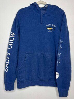 Salty Crew Ahi Mount Hood Fleece Blue Graphic Pullover – Size L